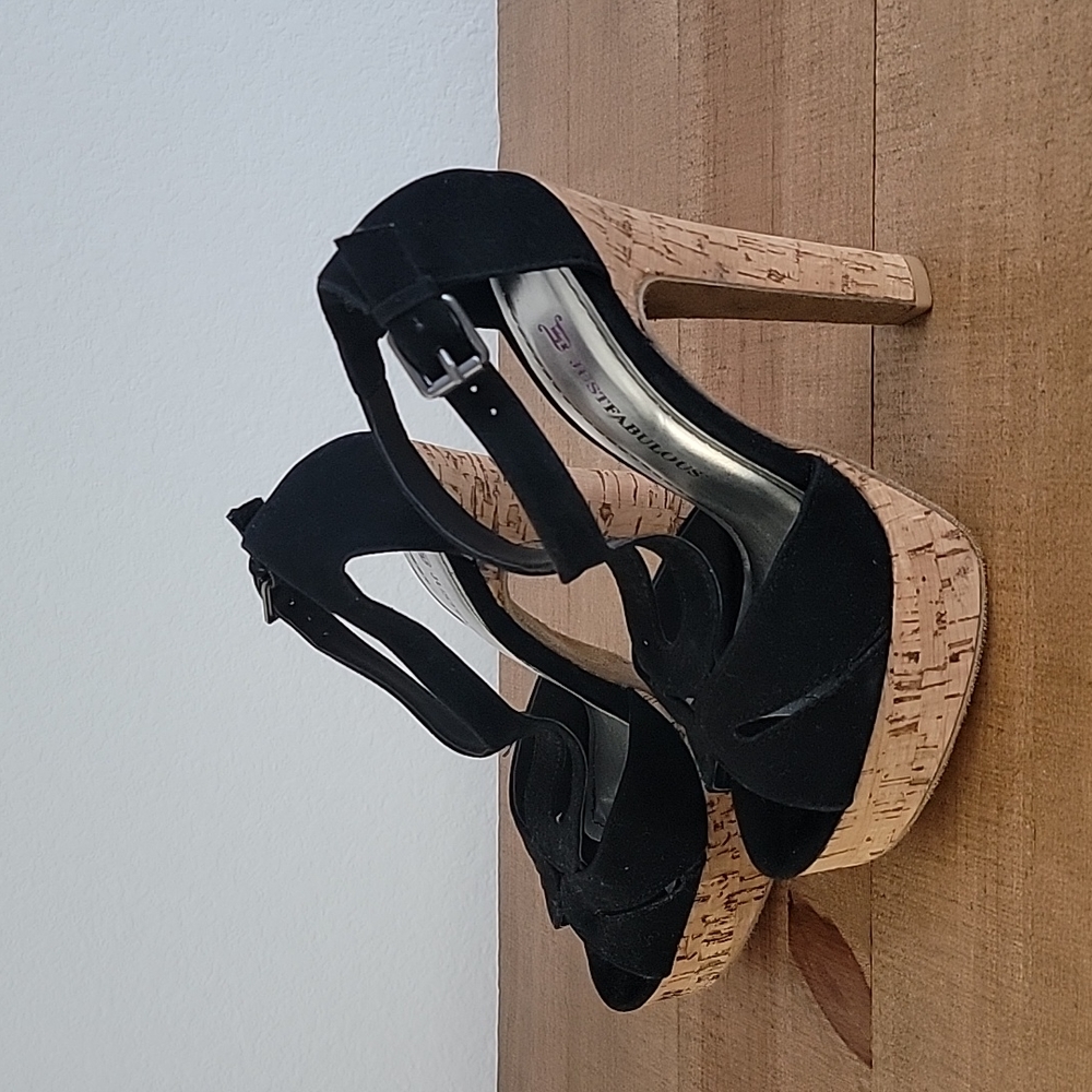 JustFab - Gianna black high heel shoes, size 7 - Picture 2 of 7